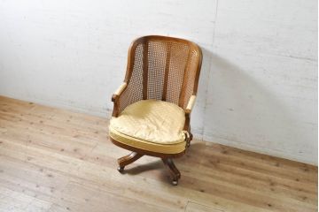中古　美品　DREXEL HERITAGE JAPAN(ドレクセルヘリテイジジャパン)　Cameo Classics(キャメオクラシックス)　エレガントで格調高い雰囲気漂うデスクチェア(回転チェア、回転椅子、アームチェア、イス、椅子)(R-074232)