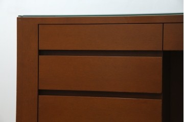 中古　オーダー家具　重厚な佇まいが魅力的な両袖デスク　定価約70万円相当　(R-074238)