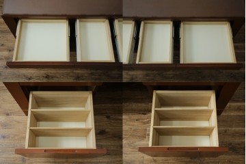 中古　オーダー家具　重厚な佇まいが魅力的な両袖デスク　定価約70万円相当　(R-074238)