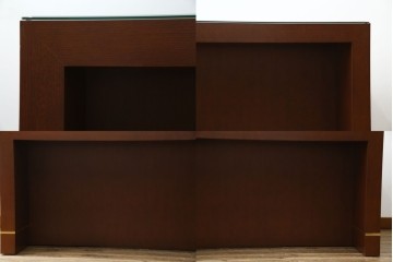 中古　オーダー家具　重厚な佇まいが魅力的な両袖デスク　定価約70万円相当　(R-074238)