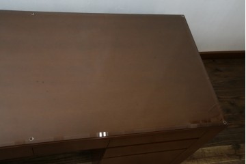 中古　オーダー家具　重厚な佇まいが魅力的な両袖デスク　定価約70万円相当　(R-074238)