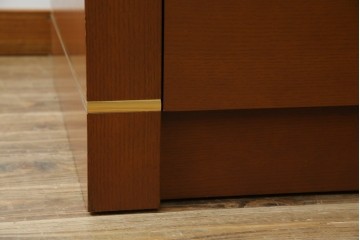 中古　オーダー家具　重厚な佇まいが魅力的な両袖デスク　定価約70万円相当　(R-074238)