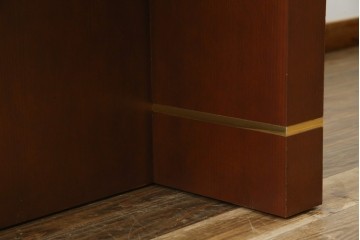 中古　オーダー家具　重厚な佇まいが魅力的な両袖デスク　定価約70万円相当　(R-074238)