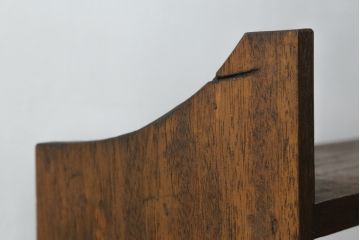 和製アンティーク　シンプルなデザインがお部屋に取り入れやすい横長本棚(ブックシェルフ、オープンシェルフ、オープンラック、飾り棚、陳列棚、店舗什器)(R-074239)