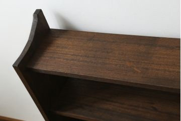 和製アンティーク　シンプルなデザインがお部屋に取り入れやすい横長本棚(ブックシェルフ、オープンシェルフ、オープンラック、飾り棚、陳列棚、店舗什器)(R-074239)