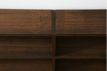 和製アンティーク　シンプルなデザインがお部屋に取り入れやすい横長本棚(ブックシェルフ、オープンシェルフ、オープンラック、飾り棚、陳列棚、店舗什器)(R-074239)