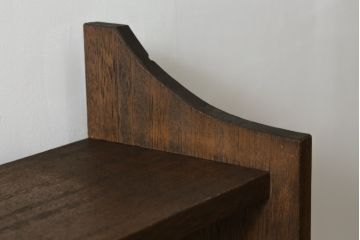 和製アンティーク　シンプルなデザインがお部屋に取り入れやすい横長本棚(ブックシェルフ、オープンシェルフ、オープンラック、飾り棚、陳列棚、店舗什器)(R-074239)