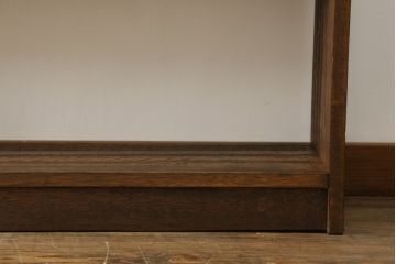 和製アンティーク　シンプルなデザインがお部屋に取り入れやすい横長本棚(ブックシェルフ、オープンシェルフ、オープンラック、飾り棚、陳列棚、店舗什器)(R-074239)