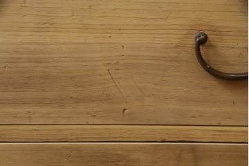 和製アンティーク　上手物!!　三方欅(ケヤキ)材　内部桐材　上品な銅金具の小箪笥(収納箪笥、整理箪笥、引き出し)(R-074240)