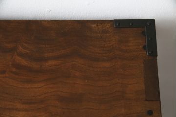 和製アンティーク　上手物!!　三方欅(ケヤキ)材　内部桐材　上品な銅金具の小箪笥(収納箪笥、整理箪笥、引き出し)(R-074240)