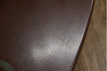 和製ビンテージ　特大　高級品!!　丸に十文字家紋の丸型漆塗り座卓(ちゃぶ台、ローテーブル、センターテーブル、リビングテーブル、ラウンドテーブル、丸テーブル、ヴィンテージ)(定価約90万円)(R-074241)