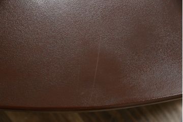 和製ビンテージ　特大　高級品!!　丸に十文字家紋の丸型漆塗り座卓(ちゃぶ台、ローテーブル、センターテーブル、リビングテーブル、ラウンドテーブル、丸テーブル、ヴィンテージ)(定価約90万円)(R-074241)