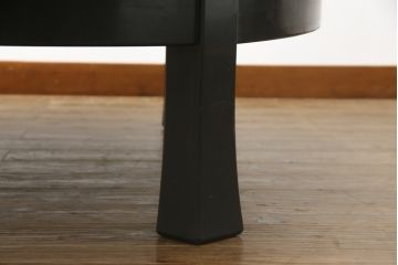 和製ビンテージ　特大　高級品!!　丸に十文字家紋の丸型漆塗り座卓(ちゃぶ台、ローテーブル、センターテーブル、リビングテーブル、ラウンドテーブル、丸テーブル、ヴィンテージ)(定価約90万円)(R-074241)