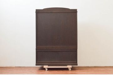 和製アンティーク　ナラ材　モダンなデザインのライティングビューロー(ワークデスク、簿記机、収納棚、戸棚、在宅用、在宅ワーク用)(R-074252)