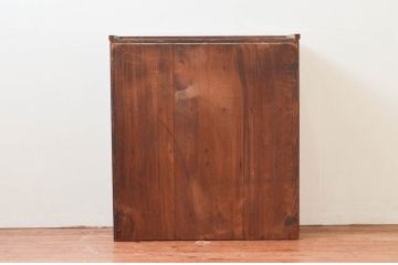 和製アンティーク　結霜ガラス　細部のデザインにこだわりが光る戸棚(水屋箪笥、食器棚、サイドキャビネット、収納棚、戸棚)(R-074254)