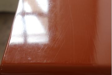 和製アンティーク　艶のある明るい色味が美しい!! 朱色の漆で塗り直された古い総桐箪笥(総桐たんす、衣装箪笥、着物箪笥、収納箪笥、和タンス、引き出し)(R-074261)