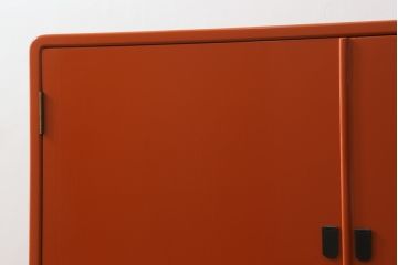 和製アンティーク　艶のある明るい色味が美しい!! 朱色の漆で塗り直された古い総桐箪笥(総桐たんす、衣装箪笥、着物箪笥、収納箪笥、和タンス、引き出し)(R-074261)