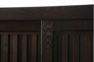 中古　美品!!　広島県　博永家具　松尾博昭作　重厚感ある佇まいが魅力的な五尺水屋箪笥(食器棚、戸棚、収納棚、キャビネット)(R-074263)