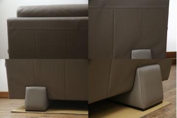 中古　カリモク家具(karimoku)　domani(ドマーニ)　Excel-Life(エクセルライフ)　ZSA3シリーズ　本革(レザー)　スタイリッシュな空間演出におすすめなソファとスツールのセット(3人掛け、3P、アームソファ、オットマン)(定価約107万円)(R-074269)