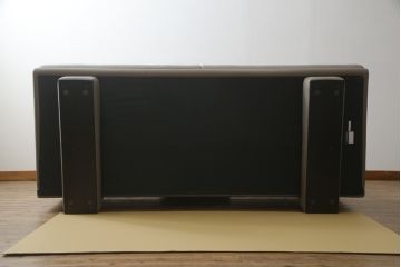中古　カリモク家具(karimoku)　domani(ドマーニ)　Excel-Life(エクセルライフ)　ZSA3シリーズ　本革(レザー)　スタイリッシュな空間演出におすすめなソファとスツールのセット(3人掛け、3P、アームソファ、オットマン)(定価約107万円)(R-074269)