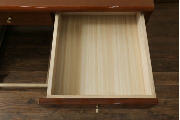 中古　美品!!　高級品　カリモク家具(karimoku)　domani(ドマーニ)　Forza(フォルザ)シリーズ　シンプルなデザインとたっぷりな収納力が魅力の両袖机(ニーホールデスク、プレジデントデスク、ワークデスク、在宅用、在宅ワーク用)(定価約92万円)(R-074270)