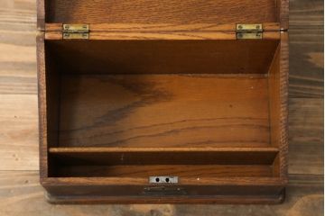 アメリカアンティーク　ナラ(楢)材　シンプルなつくりで和洋どちらの空間にも合わせやすい収納箱(収納ボックス、木製箱、収納ケース、小物入れ)(R-074273)