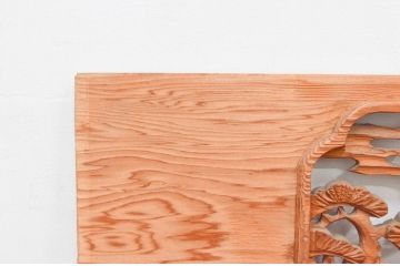 アンティーク建具　近江八景の彫刻が情緒あふれる彫刻欄間2枚セット(明り取り、明かり取り)(R-074278)