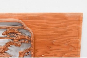 アンティーク建具　近江八景の彫刻が情緒あふれる彫刻欄間2枚セット(明り取り、明かり取り)(R-074278)