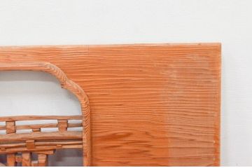 アンティーク建具　近江八景の彫刻が情緒あふれる彫刻欄間2枚セット(明り取り、明かり取り)(R-074278)