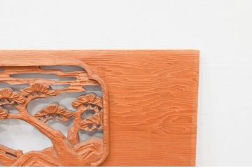 アンティーク建具　近江八景の彫刻が情緒あふれる彫刻欄間2枚セット(明り取り、明かり取り)(R-074278)