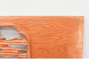 アンティーク建具　近江八景の彫刻が情緒あふれる彫刻欄間2枚セット(明り取り、明かり取り)(R-074278)