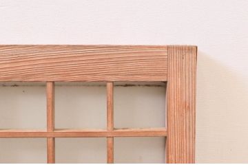 アンティーク建具　マス目(升目)格子が和モダンな雰囲気を高めるガラス欄間2枚セット(きつね格子、狐格子、明り取り、明かり取り)(R-074280)