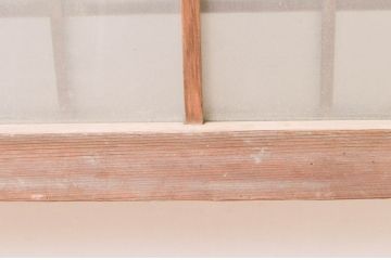 アンティーク建具　マス目(升目)格子が和モダンな雰囲気を高めるガラス欄間2枚セット(きつね格子、狐格子、明り取り、明かり取り)(R-074280)