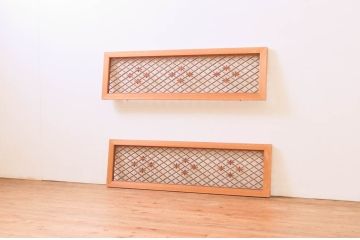 アンティーク建具　上品な和の雰囲気を高める組子欄間2枚セット(明り取り、明かり取り)(R-074281)