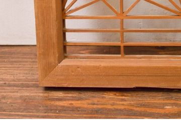 アンティーク建具　松・鷲　彫刻と組子細工の組み合わせが美しい欄間2枚セット(明り取り、明かり取り)(R-074282)