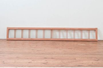 アンティーク建具　明るい木色が上品で優しい雰囲気を醸し出すガラス欄間1枚(明り取り、明かり取り)(R-074283)