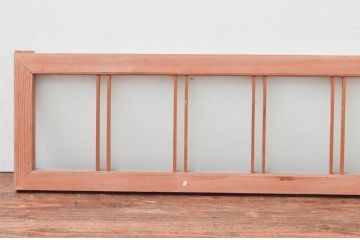 アンティーク建具　明るい木色が上品で優しい雰囲気を醸し出すガラス欄間1枚(明り取り、明かり取り)(R-074283)