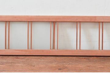 アンティーク建具　明るい木色が上品で優しい雰囲気を醸し出すガラス欄間1枚(明り取り、明かり取り)(R-074283)