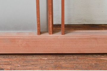 アンティーク建具　明るい木色が上品で優しい雰囲気を醸し出すガラス欄間1枚(明り取り、明かり取り)(R-074283)