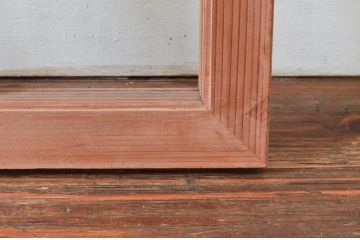 アンティーク建具　明るい木色が上品で優しい雰囲気を醸し出すガラス欄間1枚(明り取り、明かり取り)(R-074283)
