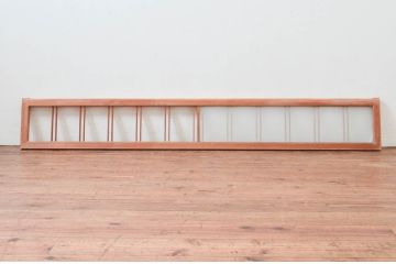 アンティーク建具　明るい木色が上品で優しい雰囲気を醸し出すガラス欄間1枚(明り取り、明かり取り)(R-074283)