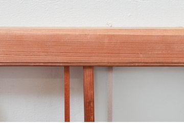 アンティーク建具　明るい木色が上品で優しい雰囲気を醸し出すガラス欄間1枚(明り取り、明かり取り)(R-074283)