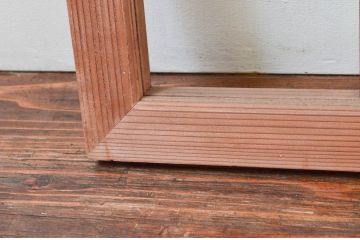 アンティーク建具　明るい木色が上品で優しい雰囲気を醸し出すガラス欄間1枚(明り取り、明かり取り)(R-074283)