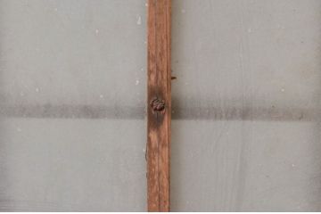アンティーク建具　マス目(升目)格子が和モダンな雰囲気を高めるガラス欄間1枚(きつね格子、狐格子、明り取り、明かり取り)(R-074286)