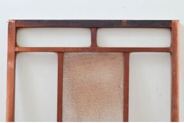 アンティーク建具　大正ロマン　ノスタルジックな雰囲気漂うフィックス窓1枚(嵌め殺し、ガラス窓、FIX窓)(R-074287)