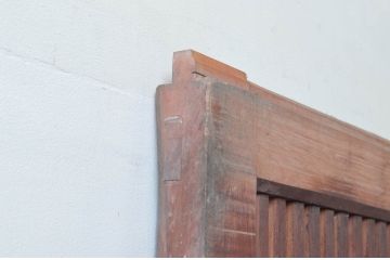 アンティーク建具　檜(ヒノキ)材・欅(ケヤキ)材　長い時を経て刻まれた味わいが魅力の格子蔵戸1枚(玄関戸、引き戸)(R-074294)