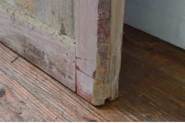 アンティーク建具　古い木味や錆びた金具が時代の流れを感じる格子蔵戸1枚(玄関戸、引き戸)(R-074295)