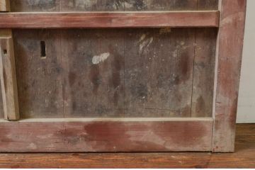 アンティーク建具　古い木味や錆びた金具が時代の流れを感じる格子蔵戸1枚(玄関戸、引き戸)(R-074295)