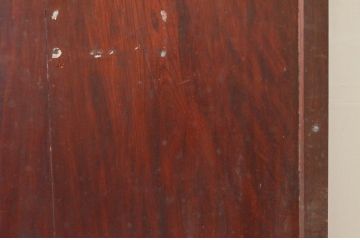 アンティーク建具　総欅(ケヤキ)材　巾着金具　赤みがかった美しい木色と縁起物の金具が魅力の蔵戸1枚(玄関戸、引き戸)(R-074296)