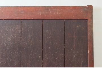 アンティーク建具　枠檜(ヒノキ)材・板部栗(クリ)材　時を経た風合いが楽しめる蔵戸1枚(玄関戸、引き戸)(R-074297)